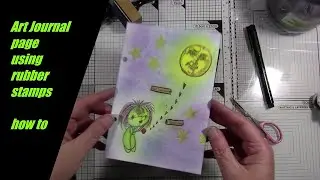 Art journal page using rubber stamps