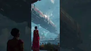 aiart #aivideo #fantasyworld #silentstory #futuristiccity #redSaree #animation