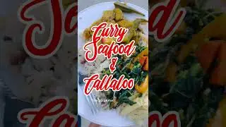 #whatscooking #dinnertime #curryseafoodmix #callaloo #foodiefamily #thejamericanfamily #homemadefood