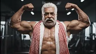 Jai Baba ki 🙏 Gym wala tau flexing his muscles #desitau #motivation #desitaufitness #tautalksfitness