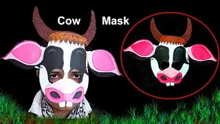 how to make cow mask | cow paper mask | paper craft idea | easy animal mask making idea