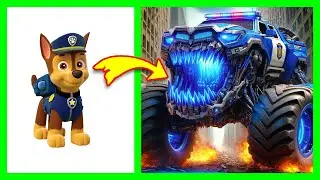 Paw Patrol as Cybernetic Monster Trucks: EPIC Battle Against Ferocious Dinosaurs!🚙🦖🔥| AI Animation 2