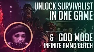 How To Unlock ''SURVIVALIST'' In One Game! WW2 Zombies Glitch (God Mode & Infinite Ammo)