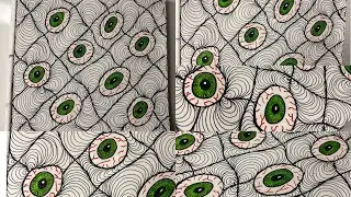 👁️ Creepy Halloween Zentangle Art | Spooky Drawing Idea