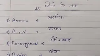 || 20 District Name ||