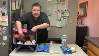 Bagging groceries (grocery store worker)