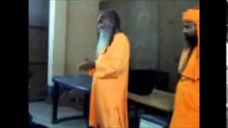 Swami Chandresh teaching Pranayam to Students of Ramkrishna Mission Kolkata