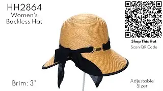 HH2864 - Women's Backless Hat - Brim: 3