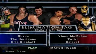 WWE SD! HCTP - Rhyno,TheHurricane,EricBischoff VS VinceMcMahon,Tajiri,Goldust (ELIMINATION TAG)