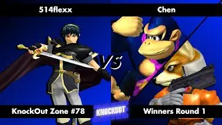 KnockOut Zone #78 - SSBM Winners Round 1 - 514flexx (Marth) vs Chen (Donkey Kong/Fox)