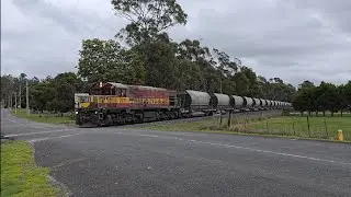 TasRail 2011 TR04 Cement train crossing Henslowe Street