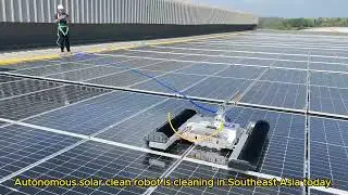 Autonomous solar clean robot #solarcleaner #solarcleaningrobot #solarcleanrobot #pvcleaningrobot #pv