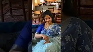 How to style like Yazhini ❤️🥻 93 | Beautiful Dreamy net Saree with Blue Blouse