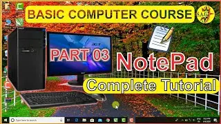 Basic computer course part 03 // learn computer in hindi part 03 // notepad // by s.a.graphics 4u