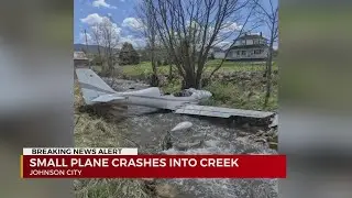 Small plane crashes into creek