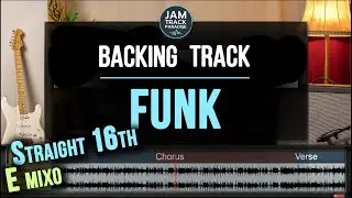 Straight 16ths Note Funk Backing Track (E Mixolydian) - 'Hipper than Hip' | Tower Of Power Style
