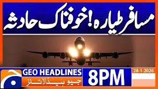 Plane Crash !!!! | Headlines Geo News 8PM (28 Jan 2026)