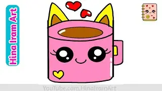how to draw a cute coffee cup easy | very very cute drawing 