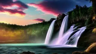 Waterfall + Birds Sound Effect| White Noise for Sleeping or Studying | 8 Hours