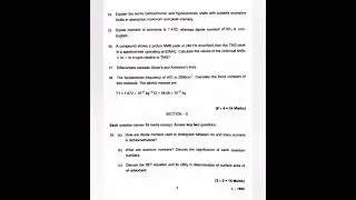 S6 Physical Chemistry II Previous Year Question Paper|Kerala University