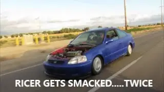 Ricer Talks Up Civic And Loses Against Truck!