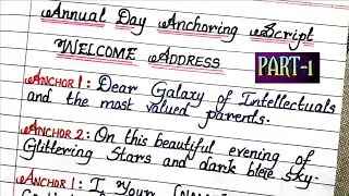 Annual Day Anchoring Script | Part-1 |Welcome Address Anchoring for Two Anchors on Annual Day