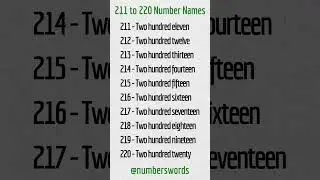 211 to 220 Numbers Names / NUMBER SPELLING #shorts #viral #trending #youtubeshorts #ytshorts