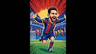Messi  Happy Goal Run 😂🔥 |2D Comic-Style Football Cartoon Animation #messi #football #viral #ai #art