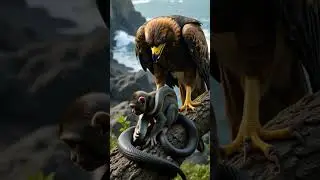 Eagle Watches in Shock as Snake Strikes Baby Monkey &mdash; Coastal Predator Showdown! #wildlife  #monkey