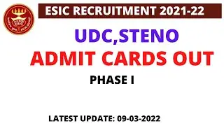 ESIC UDC ADMIT CARD TELUGU|ESIC STENOGRAPHER ADMIT CARD TELUGU|DOWNLOAD ESIC MTSADMIT CARD TELUGU