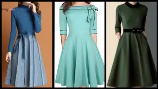 Plain Skater dress designs for women 2020 - gorgeous plain solid color skater dresses ideas 2k20