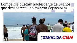 Bombeiros buscam por adolescente de 14 anos que desapareceu no mar em Copacabana
