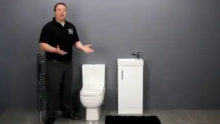 White Gloss Vanity Unit & Space Saving Toilet for Small Bathrooms