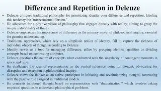 Difference and Repetition in Deleuze