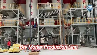 10T / H Dry Mix Mortar Plant Full Automatic Production Line Twin Shaft Paddle Mixer