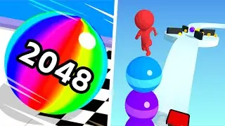 🤎🧡 Ball Run 2048 Vs Stack Rider new big update gameplay walkthrough 4K 50