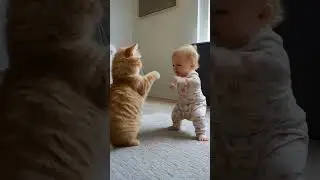 cat and baby fighting||part-2||#ytshorts #cartoon #fighterbaby