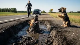 A mother dog was sinking in mud, and her puppy’s silent plea changed everything