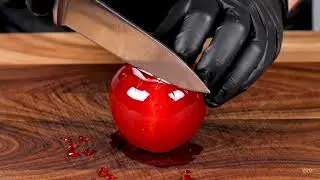 Cutting Glass Fruit Apple 🍎 #asmr #ai #glassapple #cuttingskills 