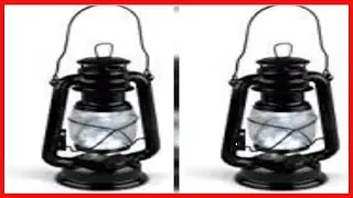 Gerson 9-Inch Black Metal 15 LED Hurricane Lantern with Dimmer Switch