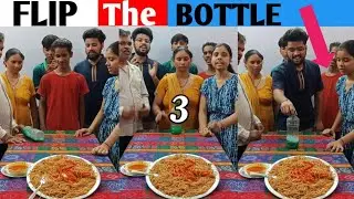 FLIP The Bottle and Eat Chinese Platter😋|| Eating French Fries & Chowmein ||