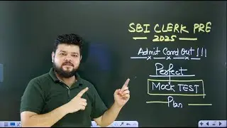 🔴 SBI CLERK PRE ADMIT CARD OUT ❗ Perfect Mock Test Plan 🔥 | By Siddharth Srivastava
