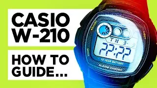 #CASIO W-210 (Module 2963) - How to Set the Time, Date, Alarm, use the Stopwatch and Dual Time!