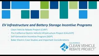 EV Infrastructure and Battery Storage Incentive Programs