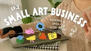 Art studio vlog Ep.2: Relax and work with me, Making an illustrated icon/sticker pack, Shop update
