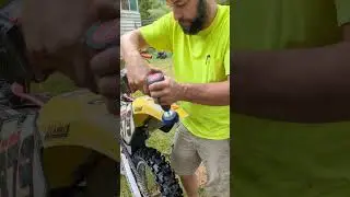 Cleaning a 2000 Suzuki RM250 with simple green and a nylon cup wheel