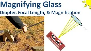 Magnifying Glass - Find Power in Diopters, Focal Length & Max Magnification (Experiment and Theory)