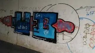Graffiti, Two Ponies , Under the A9, Beancross, Grangemouth or Falkirk, Scotland UK