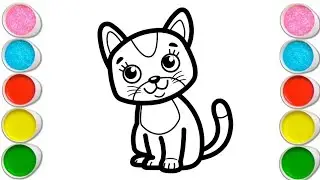 🎨 Cute Cat Coloring for Kids | Easy and Fun Drawing Tutorial 🐱