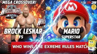 🤯 SUPLEX CITY VS MUSHROOMS! Brock Lesnar DESTROYS Mario (WWE 2K25 Crossover) 🍄